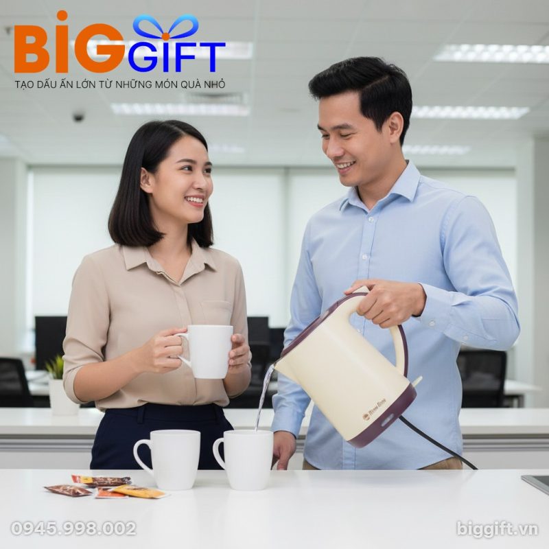 Ấm si&ecirc;u tốc Rạng Đ&ocirc;ng trong bối cảnh văn ph&ograve;ng
