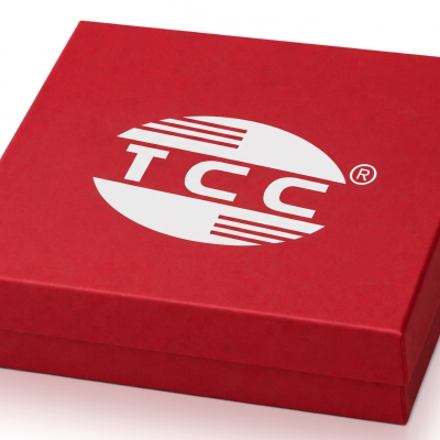 Phương án hộp đỏ nắp rời in logo TCC trong bộ ảnh nguồn mẫu 21
